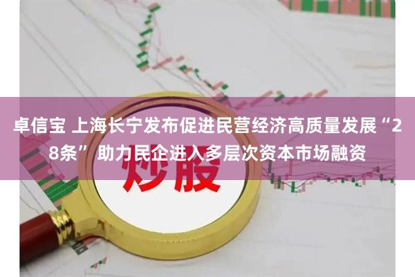 卓信宝 上海长宁发布促进民营经济高质量发展“28条” 助力民企进入多层次资本市场融资